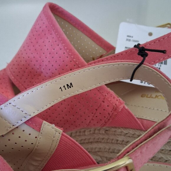 Liz Claiborne "Hatcher" Rose Garden Pink Wedge Heel Sandals Women's Size 11M - Picture 10 of 16